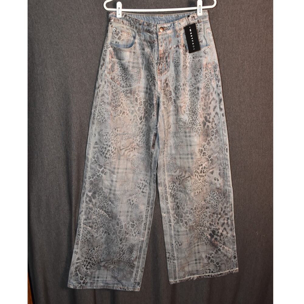 NEW Westfade Wide Leg Women's 29 Animal Print Jeans NWT